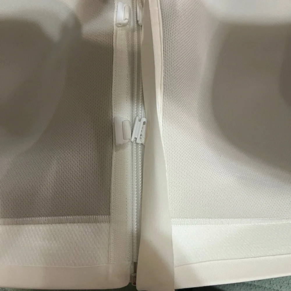 ADIDAS White Ultimate Full Zipper X Back High Impact Training Sport Bra Sz 46DD